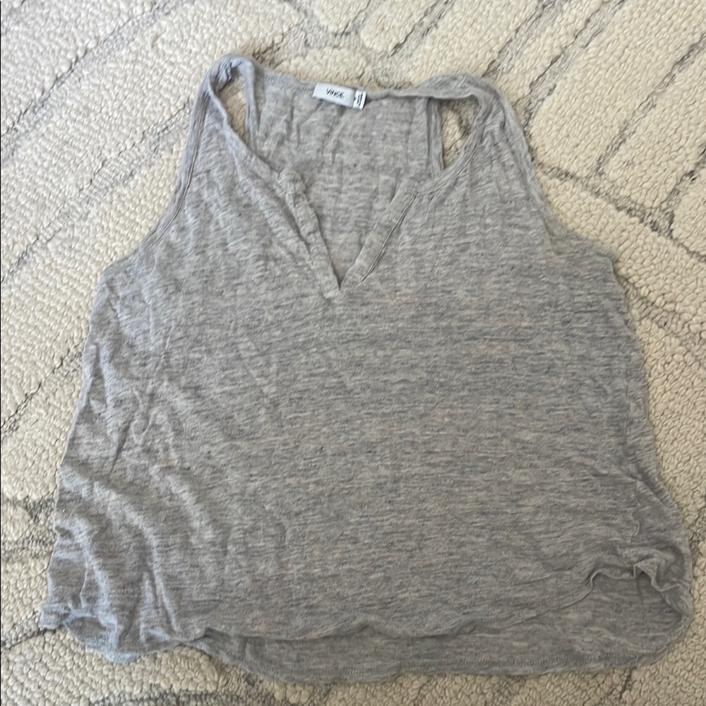 Vince Gray Sleeveless Tank Top Relaxed Fit
